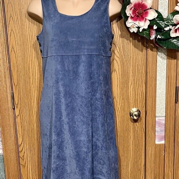 VTG‎ Mary McFadden Collection L Maxi Dress Embroidered Suede Velvet Look Jumper - Picture 5 of 16